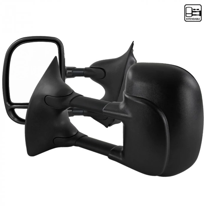 Spec-D - Driver and Passenger Side Black Manual Towing Mirrors