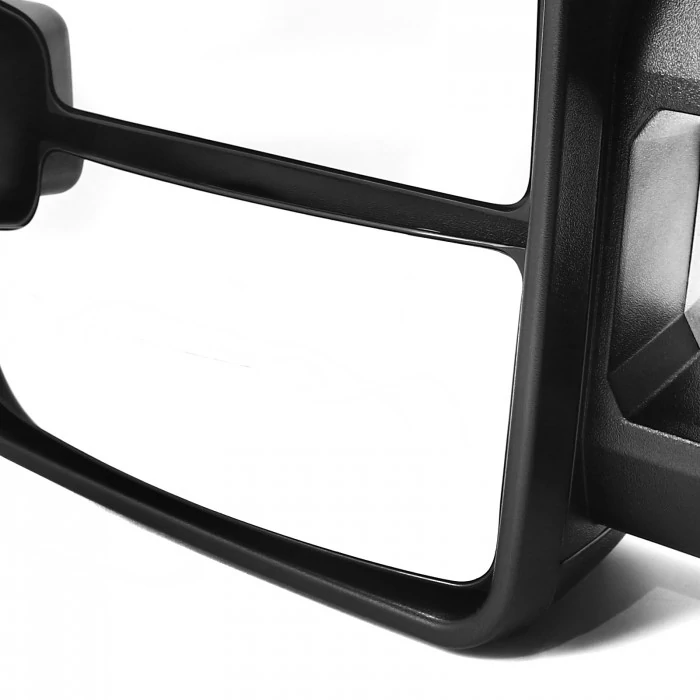 Spec-D - Driver and Passenger Side Black Texture Power Towing Mirrors with Amber LED Turn Signal (Heated)