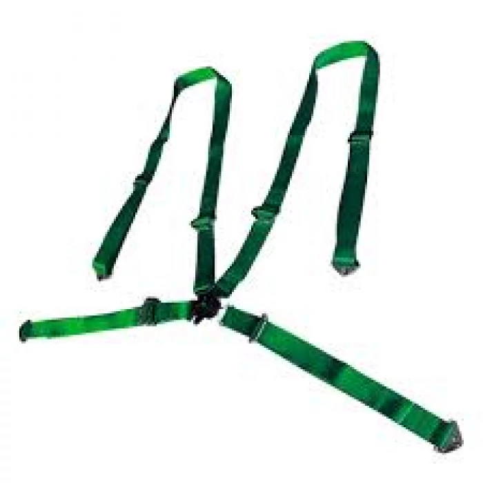 Spec-D - 4-Point Cam Lock Green Racing Seat Harness Set