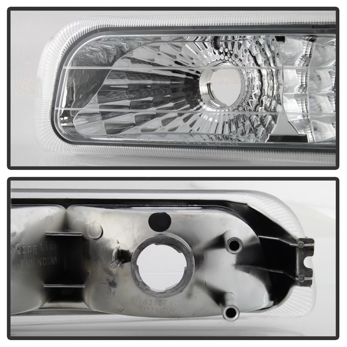 Spyder® - Chrome Euro Headlights with Amber Bumper Lights