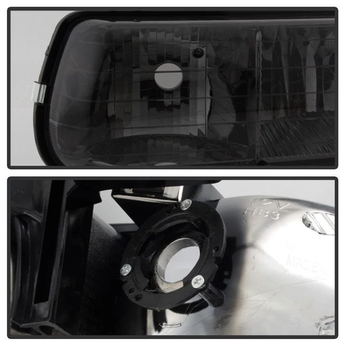 Spyder® - Smoke Euro Headlights with Amber Bumper Lights