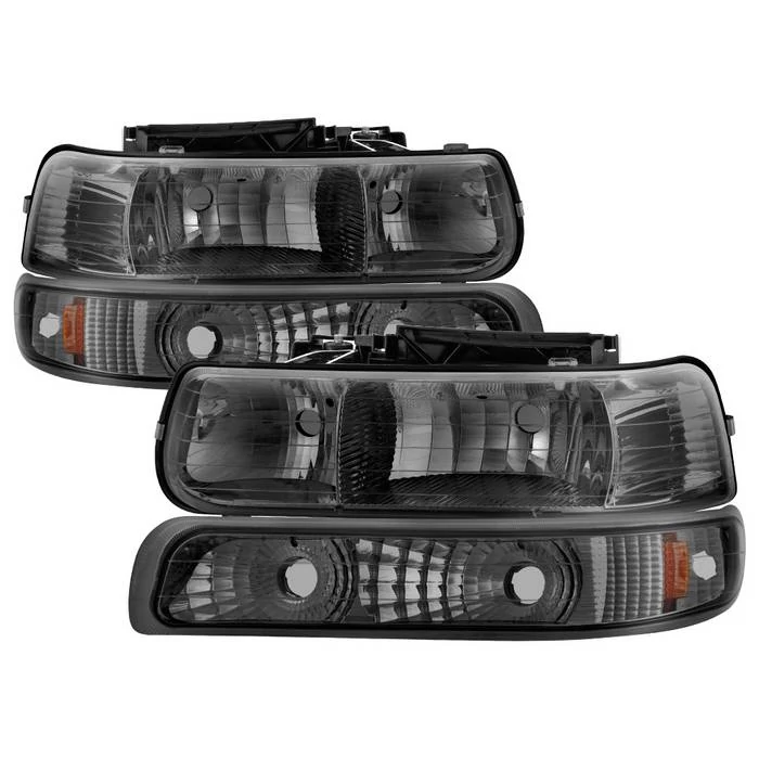 Spyder® - Smoke Euro Headlights with Amber Bumper Lights