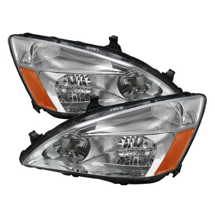 Spyder® - Chrome Euro Headlights with Amber Reflectors