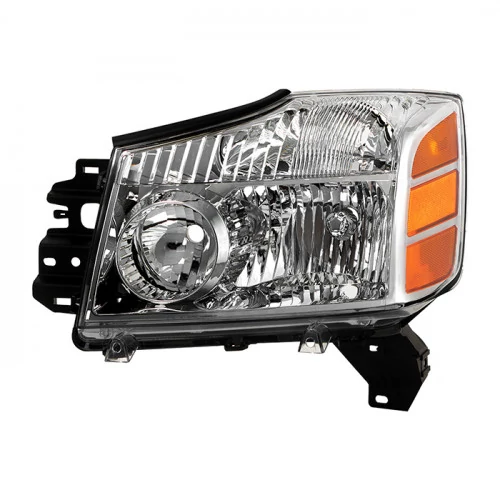 Spyder® - Driver Side Chrome Factory Style Headlight with Amber Reflectors