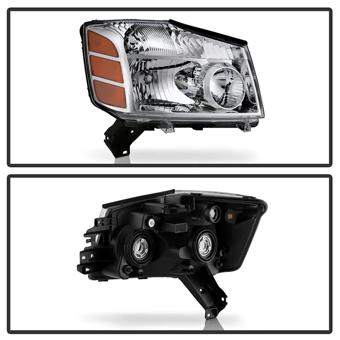 Spyder® - Passenger Side Chrome Factory Style Headlight with Amber Reflectors