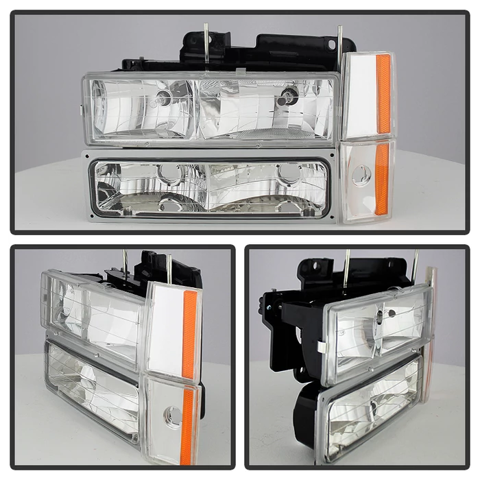 Spyder® - Chrome Euro Headlights with Corner Bumper Lights