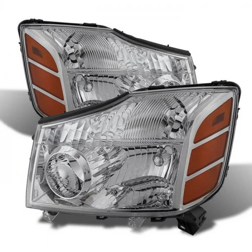 Spyder® - Chrome Factory Style Headlights with Amber Reflectors