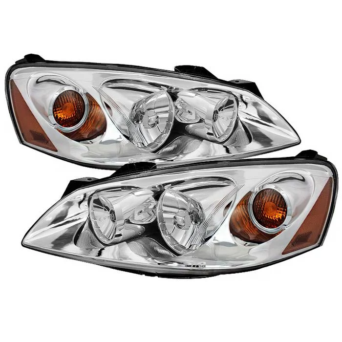 Spyder® - Chrome Euro Headlights with Amber Turn Signal