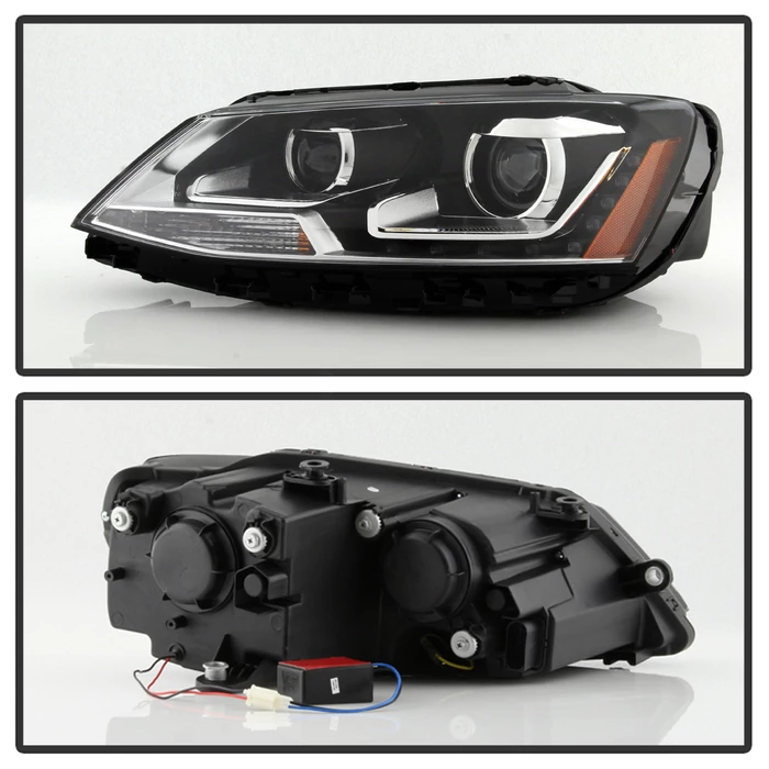 Spyder® - Black LED DRL Light Bar Projector Headlights
