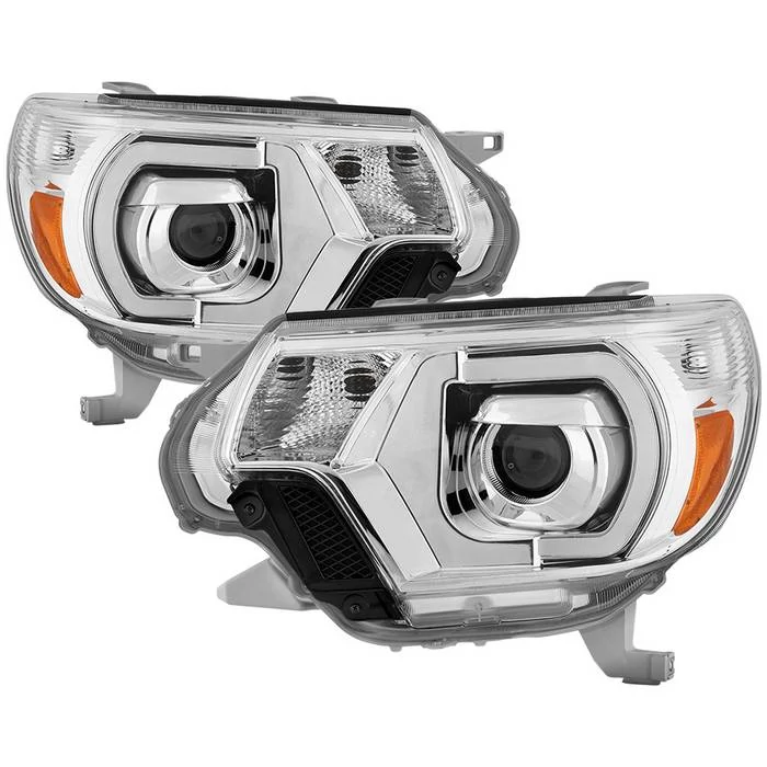 Spyder® - Chrome LED DRL Light Bar Projector Headlights