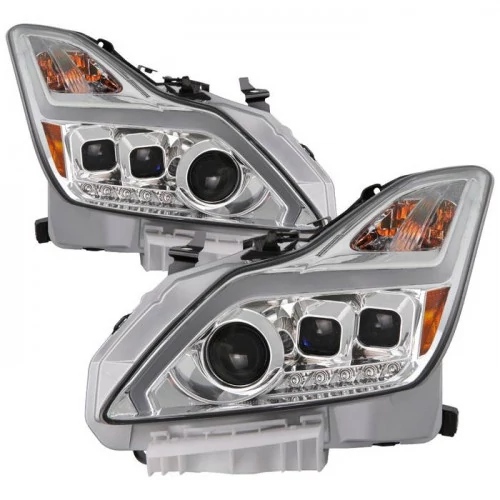 Spyder® - Chrome LED DRL Light Bar Projector Headlights