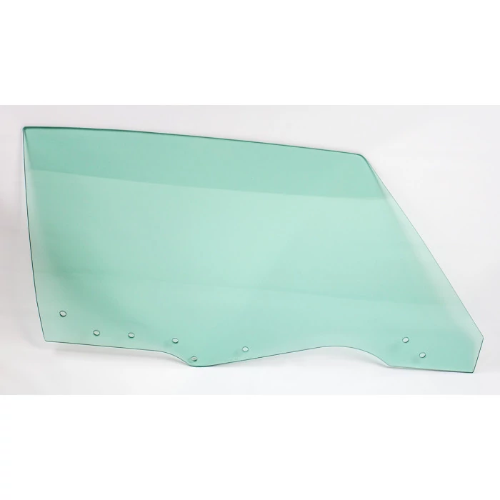 Auto Metal Direct® - Passenger Side Green Tint Door Glass with 8 Holes