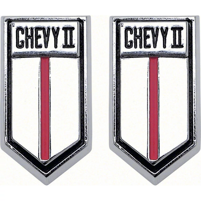 Auto Metal Direct® OER - Driver and Passenger Side Door Panel Emblem "Chevy II" Pair