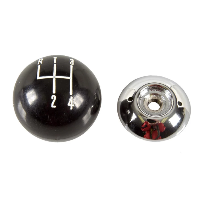 Auto Metal Direct® CHQ - Black/Chrome Shift Ball 4-Speed Muncie