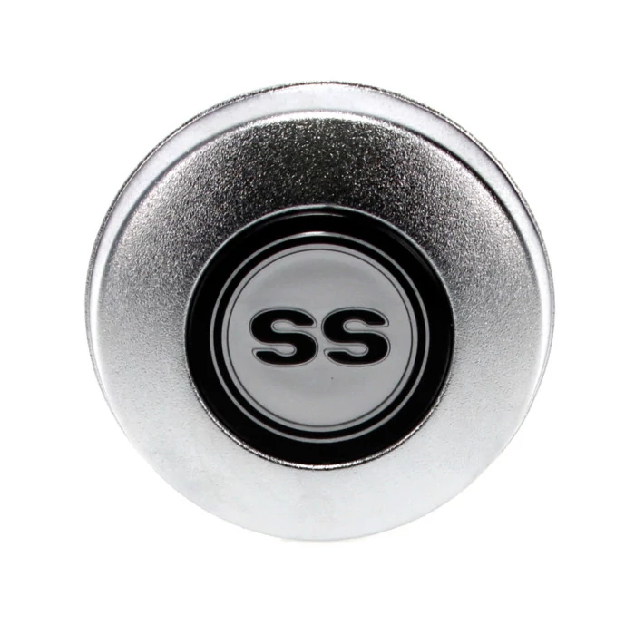 Auto Metal Direct® CHQ - Polished Chrome Steering Wheel Horn Cap with "SS" Inseert