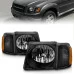 ANZO - Black Euro Headlights with Corner Lights