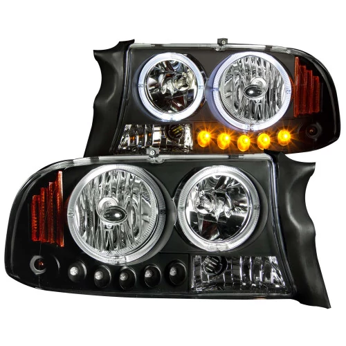 ANZO - Black CCFL Halo Euro Headlights with Parking LEDs