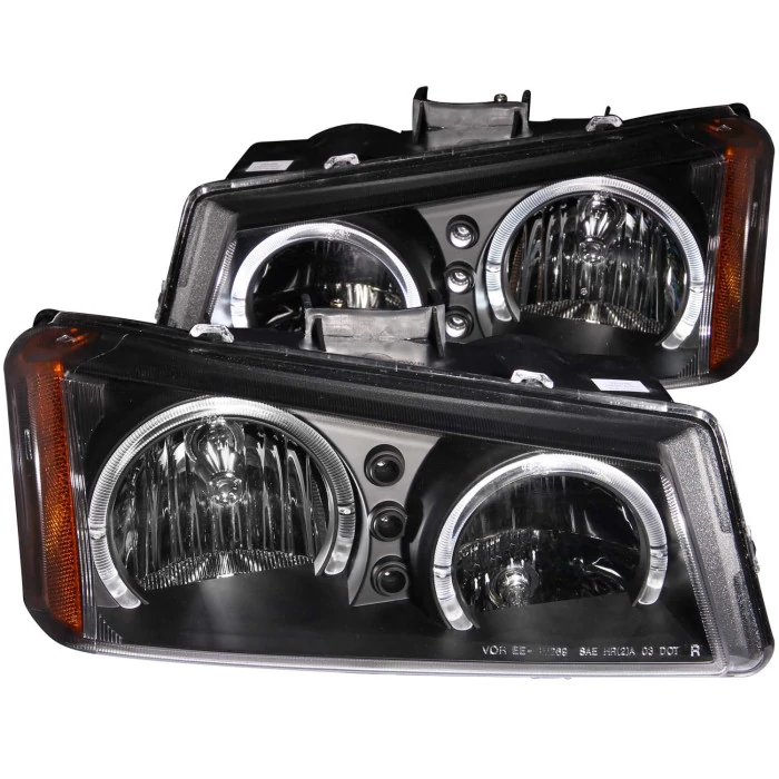 ANZO - Black Dual Halo Euro Headlights with Parking LEDs
