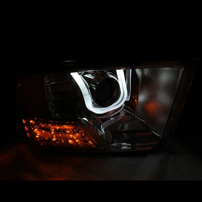 ANZO - Chrome U-Bar Projector Headlights with LED Turn Signal