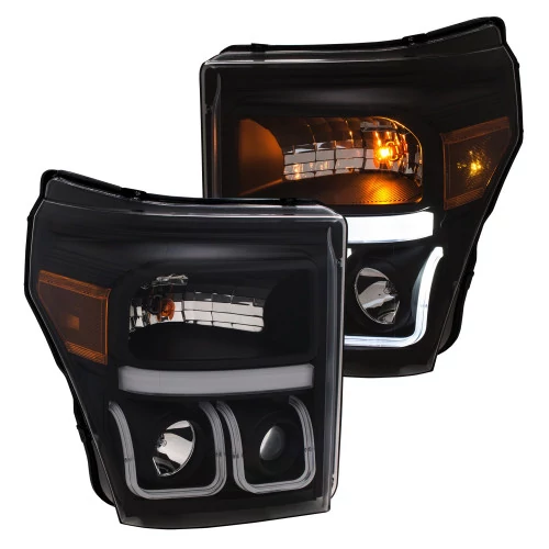 ANZO - Black Switchback LED U-Bar Projector Headlights