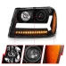ANZO - Black DRL Bar Projector Headlights with LED Turn Signal