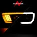 ANZO - Black Switchback LED U-Bar Projector Headlights with Tri-Bar Amber Turn Signal