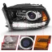 ANZO - Black Projector Headlights with Switchback LED DRL