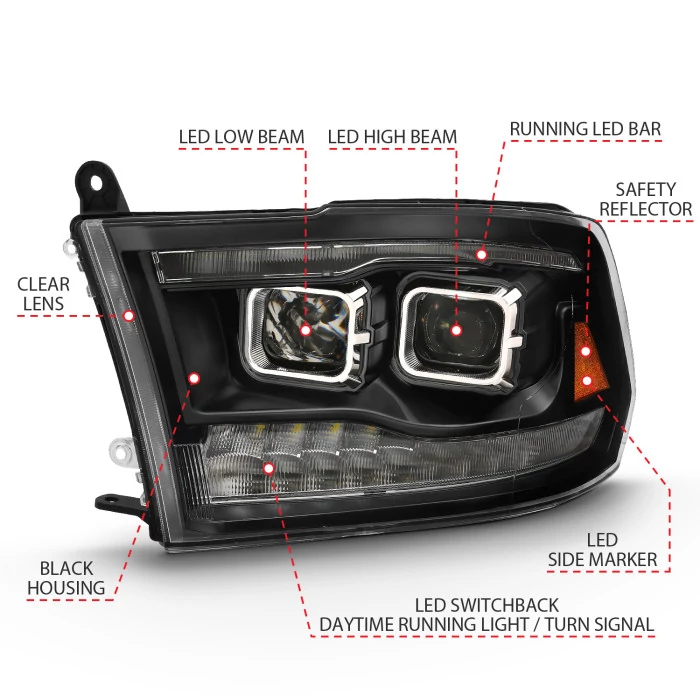 ANZO - Projector Headlight with Switchback