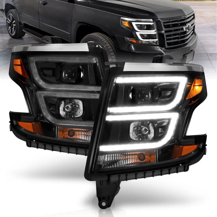 ANZO - Black LED U-Bar Projector Headlights