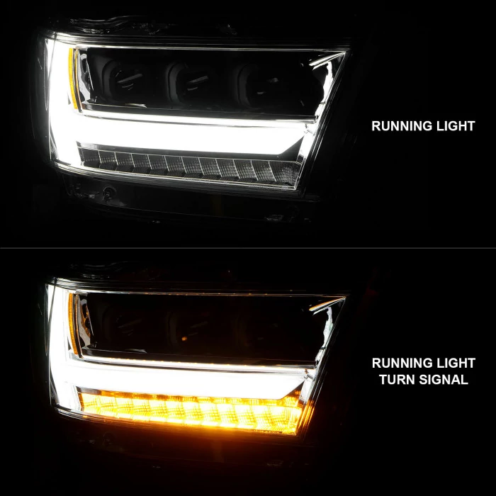 ANZO - Full LED Projector Chrome Amber Headlights