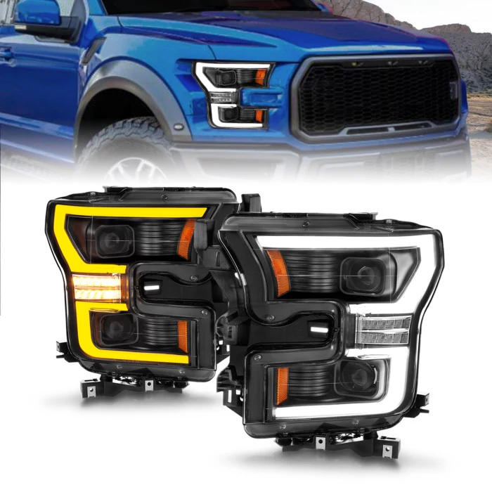 ANZO - Light Bar Style LED Projector Headlight with Switchback