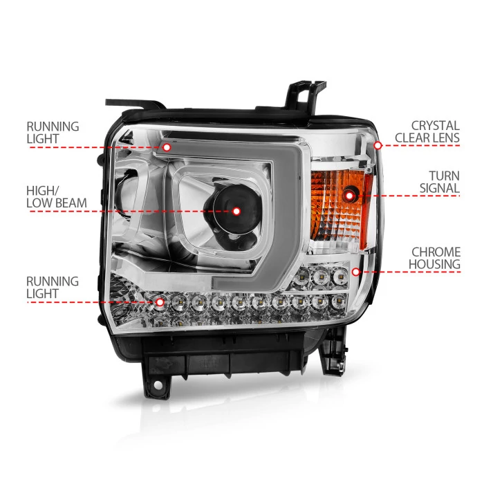 ANZO - Light Bar Style Projector Headlight