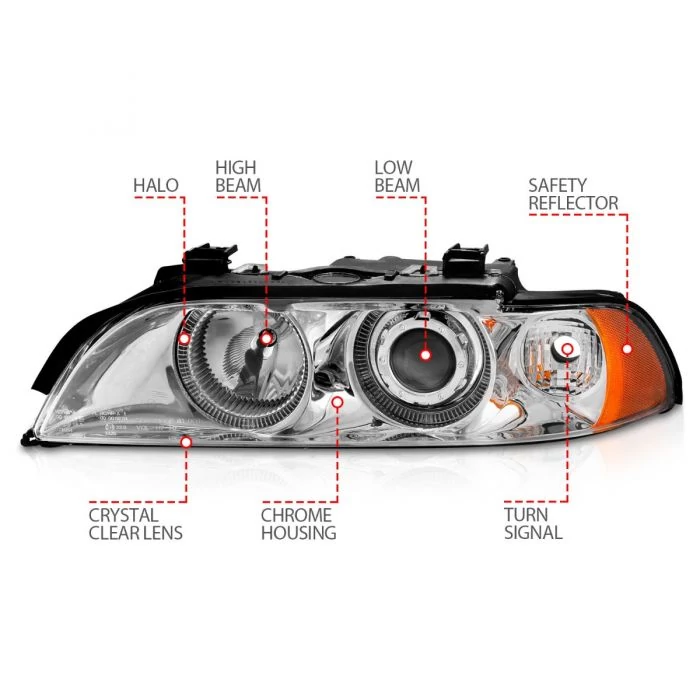 ANZO - Chrome Halo Projector Headlights