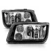 ANZO - Black Euro Headlights with Fog Lights