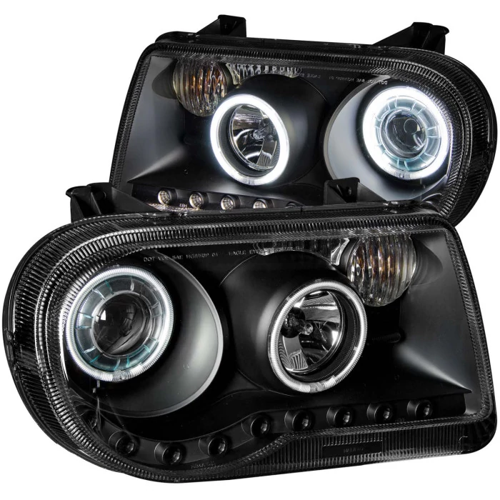 ANZO - Black CCFL Halo Projector Headlights with Parking LEDs