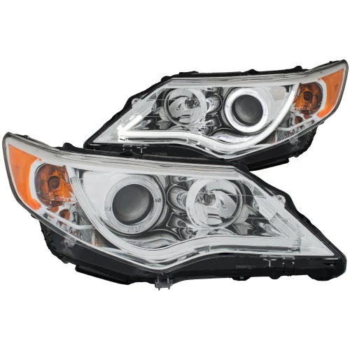 ANZO - Chrome LED DRL Bar Halo Projector Headlights