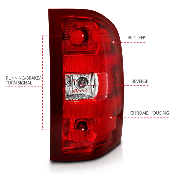ANZO - Factory Style Chrome/Red Tail Lights