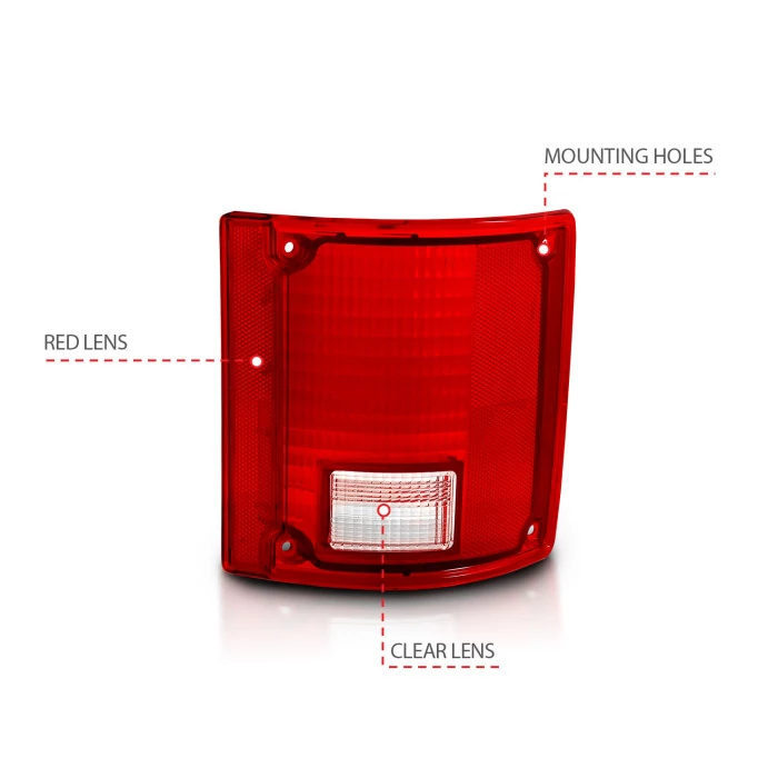ANZO - Factory Style Red Tail Light Lenses