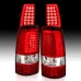 ANZO - Chrome/Red Plank Style Fiber Optic LED Tail Lights