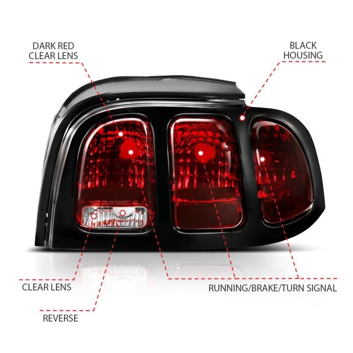 ANZO - Factory Style Black/Red Tail Lights