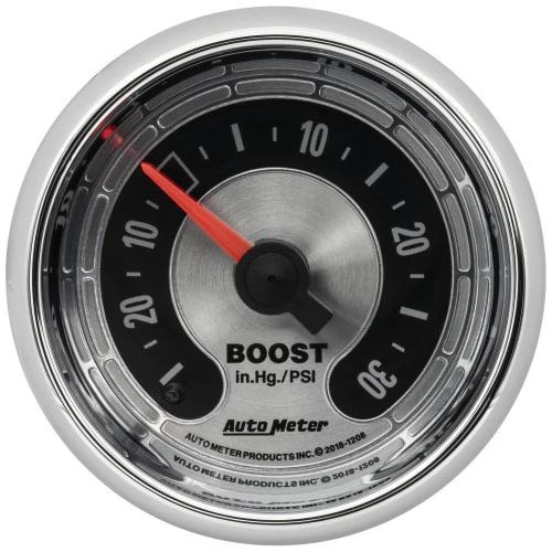 AutoMeter® - American Muscle 2-1/16" 30" HG/30 PSI Mechanical Boost/Vacuum Gauge
