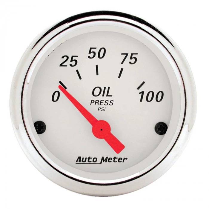AutoMeter® - Arctic White 2-1/16" 0-100 PSI Electric Air-Core Oil Pressure Gauge