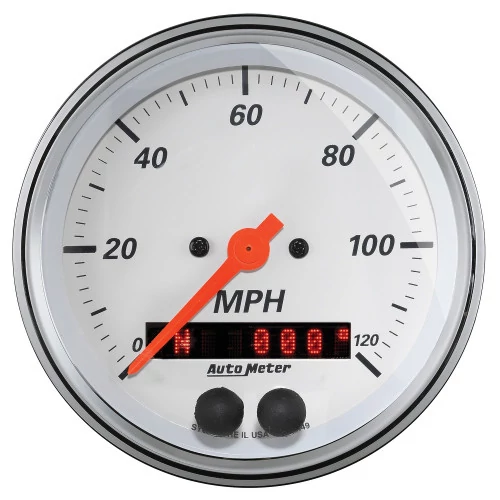 AutoMeter® - Arctic White 3-3/8" 0-120 MPH Electric Air-Core Speedometer Gauge