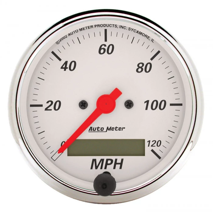AutoMeter® - Arctic White 3-1/8" 0-120 MPH Electric Programmable Speedometer Gauge