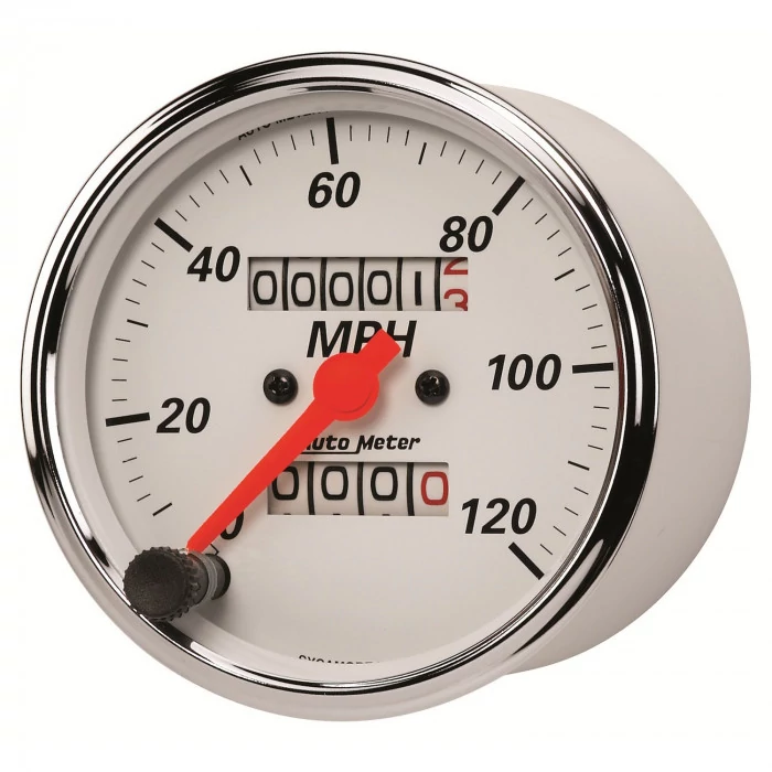 AutoMeter® - Arctic White 3-1/8" 0-120 MPH Mechanical Speedometer Gauge