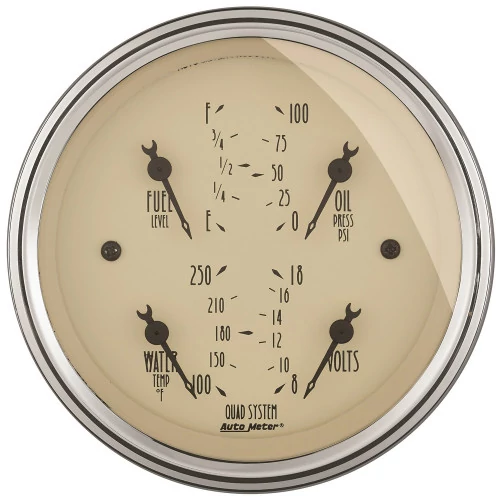 AutoMeter® - Antique Beige 3-3/8"/8-18V/240-33 Ohms Quad Gauge