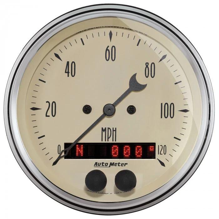 AutoMeter® - Antique Beige 3-3/8" 0-120 MPH Electric Air-Core Speedometer Gauge
