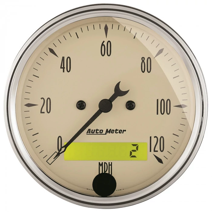 AutoMeter® - Antique Beige 3-1/8" 0-120 MPH Electric Programmable Speedometer Gauge