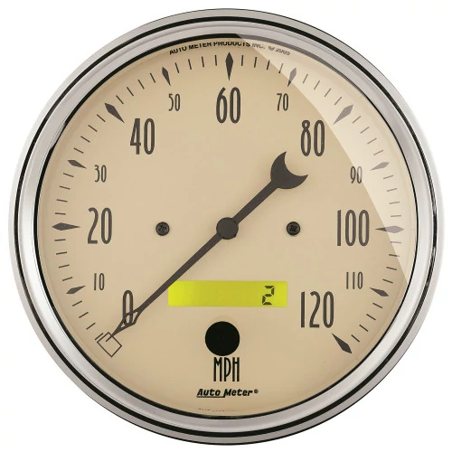 AutoMeter® - Antique Beige 5" 0-120 MPH Electric Programmable Speedometer Gauge