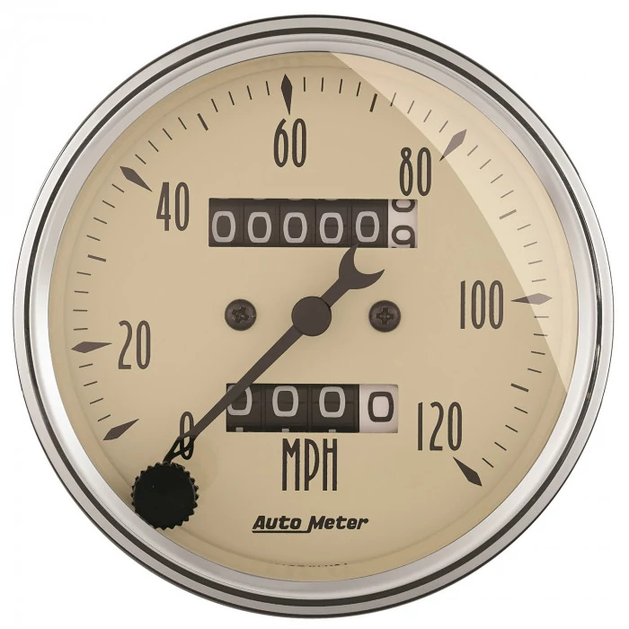 AutoMeter® - Antique Beige 3-1/8" 0-120 MPH Mechanical Speedometer Gauge